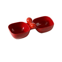 HKM-9941437 Ceramic Dual Pet Bowl Set for Dogs and Cats - Food and Water Bowls with 250ml Capacity