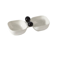 HKM-9941437 Ceramic Dual Pet Bowl Set for Dogs and Cats - Food and Water Bowls with 250ml Capacity