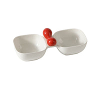 HKM-9941437 Ceramic Dual Pet Bowl Set for Dogs and Cats - Food and Water Bowls with 250ml Capacity