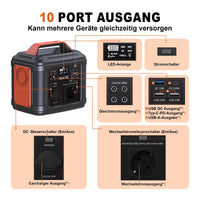 HKM-994259 Portable Solar Power Station 296Wh with 300W Output for Camping, Travel, and Emergency Use