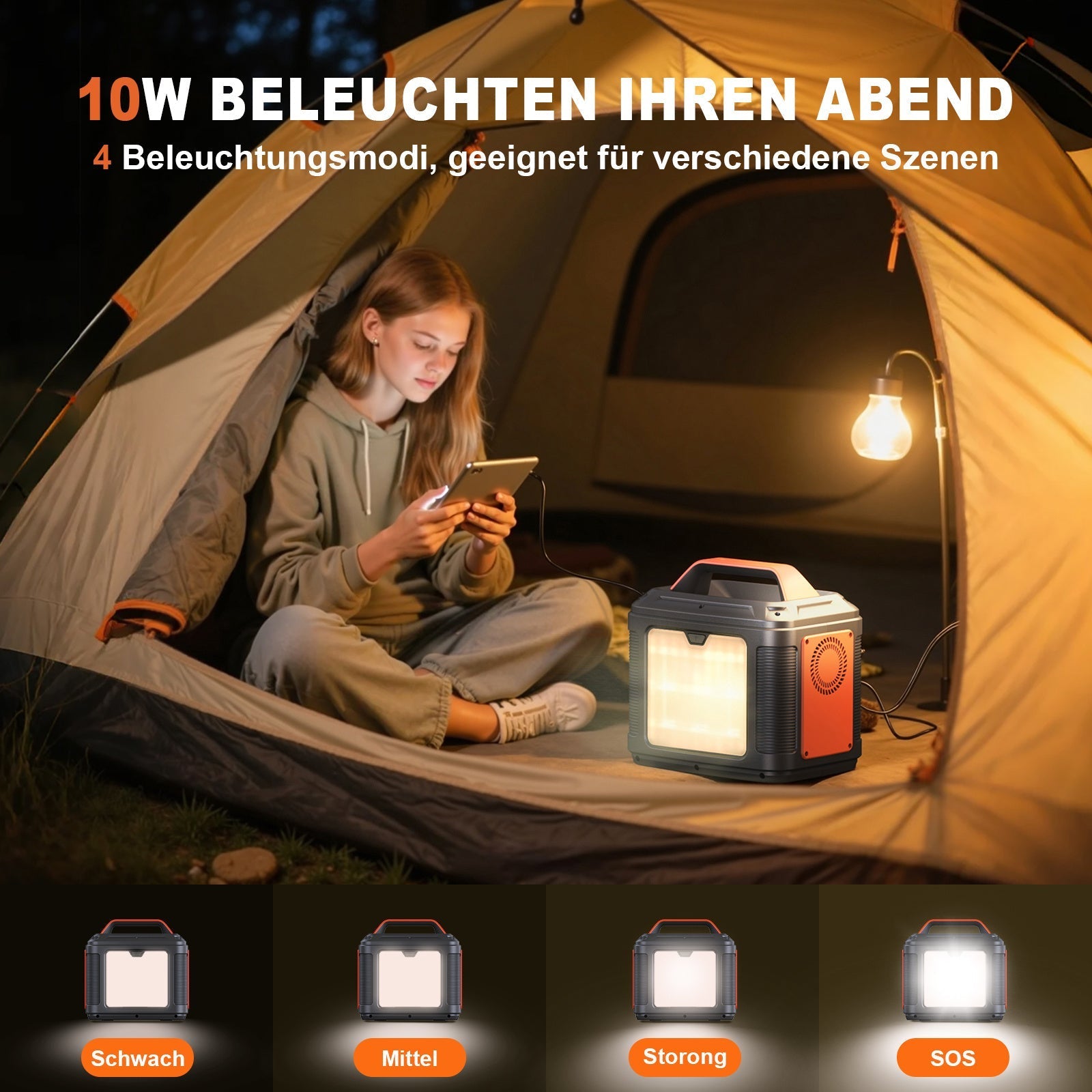 HKM-994259 Portable Solar Power Station 296Wh with 300W Output for Camping, Travel, and Emergency Use