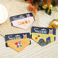 HKM-9942845 Adjustable Triangular Pet Scarf Bib with Colorful Patterns, Suitable for All Seasons and Holidays