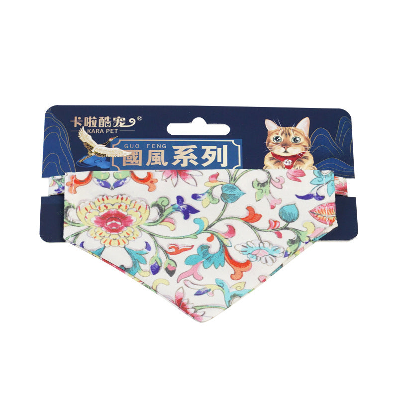HKM-9942845 Adjustable Triangular Pet Scarf Bib with Colorful Patterns, Suitable for All Seasons and Holidays