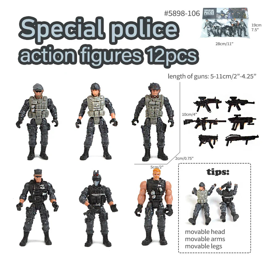 HKM-994323 Moveable Military Action Figure Set with Accessories