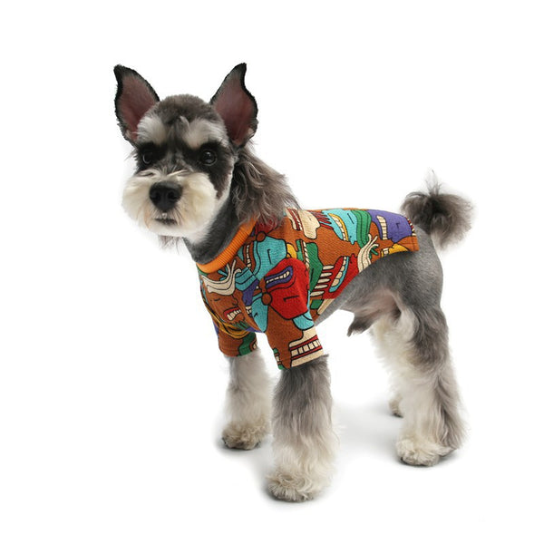 HKM-9943613 Casual Spring and Summer Pet Dog Clothes in Brown and Black