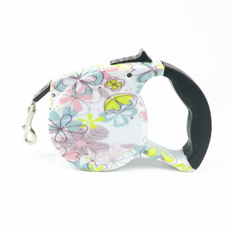 HKM-9945021 Multi-Color Automatic Retractable Pet Traction Belt - 5M Length, Multiple Designs Available