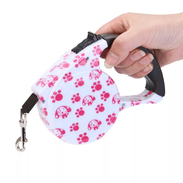 HKM-9945021 Multi-Color Automatic Retractable Pet Traction Belt - 5M Length, Multiple Designs Available