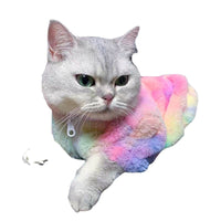 HKM-9945789 Rainbow Furry Coat and CP Sweater for Cats - Thickened Autumn & Winter Clothing