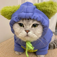 HKM-9945789 Rainbow Furry Coat and CP Sweater for Cats - Thickened Autumn & Winter Clothing