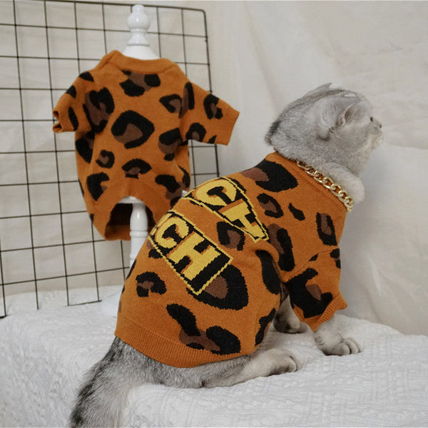 HKM-9948989 Cozy Knitted Wool Sweater for Cats and Dogs in Brown - Autumn and Winter Collection
