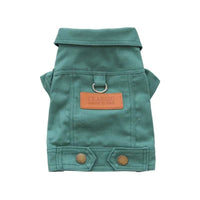 HKM-9949373 Dogcat Casual Autumn Traction Denim Jacket for Pets - Available in Blue, Green, Yellow, Sizes S to 2XL