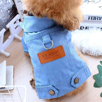 HKM-9949373 Dogcat Casual Autumn Traction Denim Jacket for Pets - Available in Blue, Green, Yellow, Sizes S to 2XL