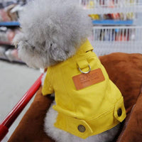 HKM-9949373 Dogcat Casual Autumn Traction Denim Jacket for Pets - Available in Blue, Green, Yellow, Sizes S to 2XL