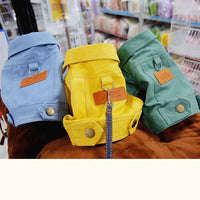 HKM-9949373 Dogcat Casual Autumn Traction Denim Jacket for Pets - Available in Blue, Green, Yellow, Sizes S to 2XL