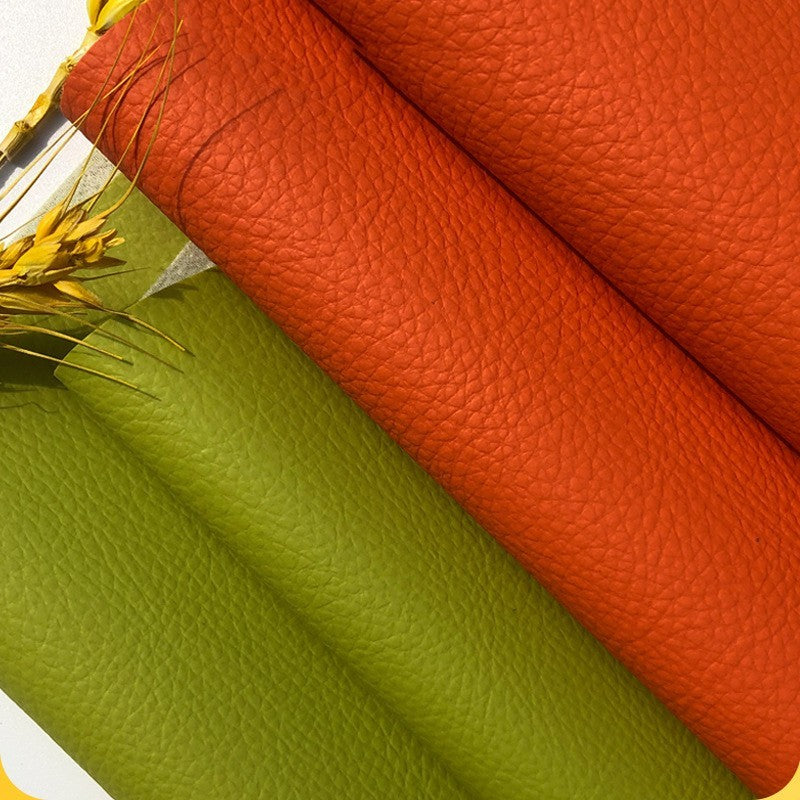 HKM-995027 Lychee Pattern PVC Leather Fabric for Furniture, Bags, Shoes, and More - Variety of Colors Available