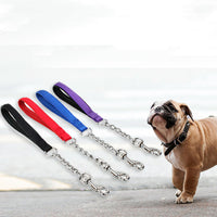 HKM-9950781 Durable Nylon Hand-Holding Dog Rope in Blue, Black, Red, and Purple - 3mm & 4mm Widths, 42cm Long