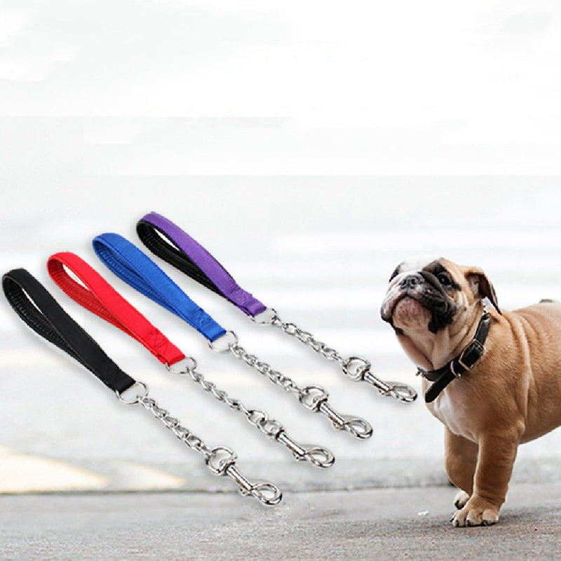 HKM-9950781 Durable Nylon Hand-Holding Dog Rope in Blue, Black, Red, and Purple - 3mm & 4mm Widths, 42cm Long