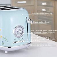 HKM-995091 Vintage 2-Slice Retro Toaster in Creme – Classic Round Design for Perfect Toast