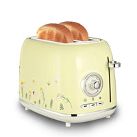 HKM-995091 Vintage 2-Slice Retro Toaster in Creme – Classic Round Design for Perfect Toast
