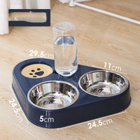 HKM-9951165 Automatic Double Dog Bowl with Water Refilling System - Available in Blue, Pink, Green