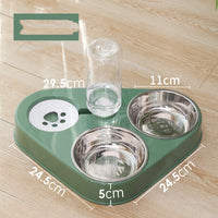 HKM-9951165 Automatic Double Dog Bowl with Water Refilling System - Available in Blue, Pink, Green