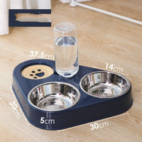 HKM-9951165 Automatic Double Dog Bowl with Water Refilling System - Available in Blue, Pink, Green
