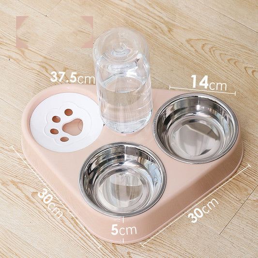 HKM-9951165 Automatic Double Dog Bowl with Water Refilling System - Available in Blue, Pink, Green