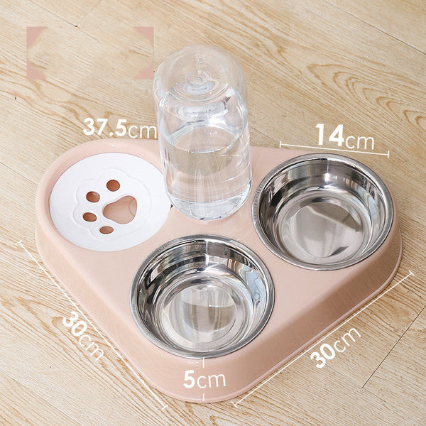HKM-9951165 Automatic Double Dog Bowl with Water Refilling System - Available in Blue, Pink, Green