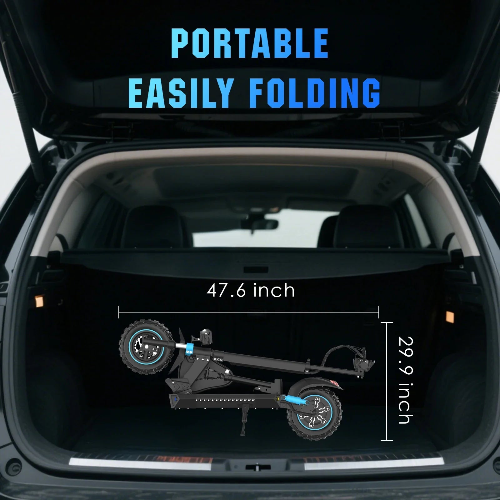 HKM-995219 1200W Electric Scooter with Seat, Foldable, App Control, Waterproof, Dual Suspension, 45-60 km Range
