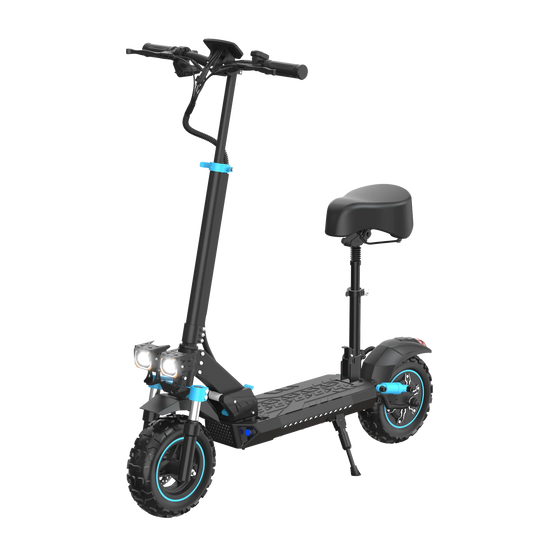 HKM-995219 1200W Electric Scooter with Seat, Foldable, App Control, Waterproof, Dual Suspension, 45-60 km Range