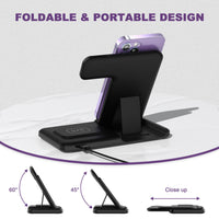 HKM-995219 Three-in-One Wireless Charger with Vertical Bracket and Fast Charging Functionality - Black/White Options Available