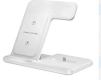 HKM-995219 Three-in-One Wireless Charger with Vertical Bracket and Fast Charging Functionality - Black/White Options Available