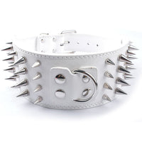 HKM-9952957 Crocodile Pattern PU Leather Adjustable Dog Collar with Nail Spikes, 7.5 cm Wide