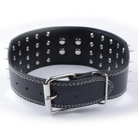HKM-9952957 Crocodile Pattern PU Leather Adjustable Dog Collar with Nail Spikes, 7.5 cm Wide