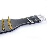 HKM-9952957 Crocodile Pattern PU Leather Adjustable Dog Collar with Nail Spikes, 7.5 cm Wide
