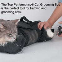 HKM-9953213 Adjustable Cat Grooming Bath Bag for Easy Pet Care - Black 46x24cm 420D PU Oxford Cloth