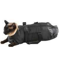 HKM-9953213 Adjustable Cat Grooming Bath Bag for Easy Pet Care - Black 46x24cm 420D PU Oxford Cloth