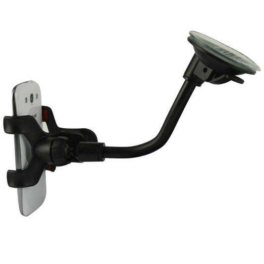 HKM-995411 Adjustable 360° Car Phone Holder for Windshield Mounting - Universal Mobile Clip for Phones 3.2"-6"
