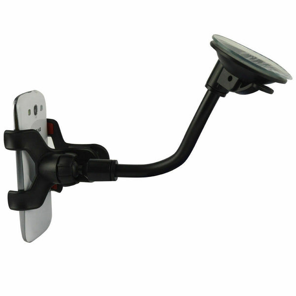 HKM-995411 Adjustable 360° Car Phone Holder for Windshield Mounting - Universal Mobile Clip for Phones 3.2"-6"