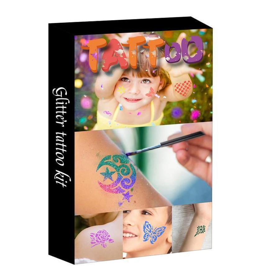HKM-995411 Innovative Diamond Glitter Tattoo Set with Semi-Permanent Templates for Body Art