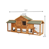 HKM-9954621 Extra-Large Two-Tier Rabbit Cage with Removable Tray and Waterproof Roof for Small Animals