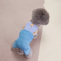 HKM-9955389 Casual Denim Pants for Male Dogs in Red and Blue Stripes – Available in Multiple Sizes