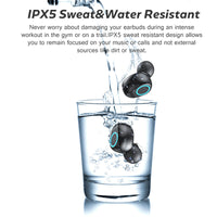 HKM-995539 Wireless Bluetooth Sports Headset with Waterproof Technology and 9D Sound, Touch Control Features