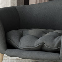 HKM-9956797 Cozy Dark Gray Dog Bed with Luxurious Tufted Cushions and Birch Legs - Ideal for Small Dogs