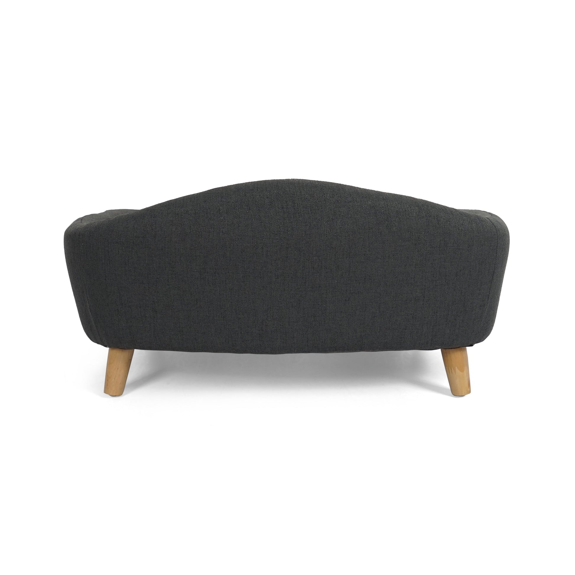 HKM-9956797 Cozy Dark Gray Dog Bed with Luxurious Tufted Cushions and Birch Legs - Ideal for Small Dogs
