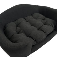 HKM-9956797 Cozy Dark Gray Dog Bed with Luxurious Tufted Cushions and Birch Legs - Ideal for Small Dogs