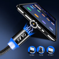HKM-995731 Three-in-One Mobile Phone Charging Cable - 1m / 2m Length with 8PIN, Micro USB, and TYPE-C Connectors