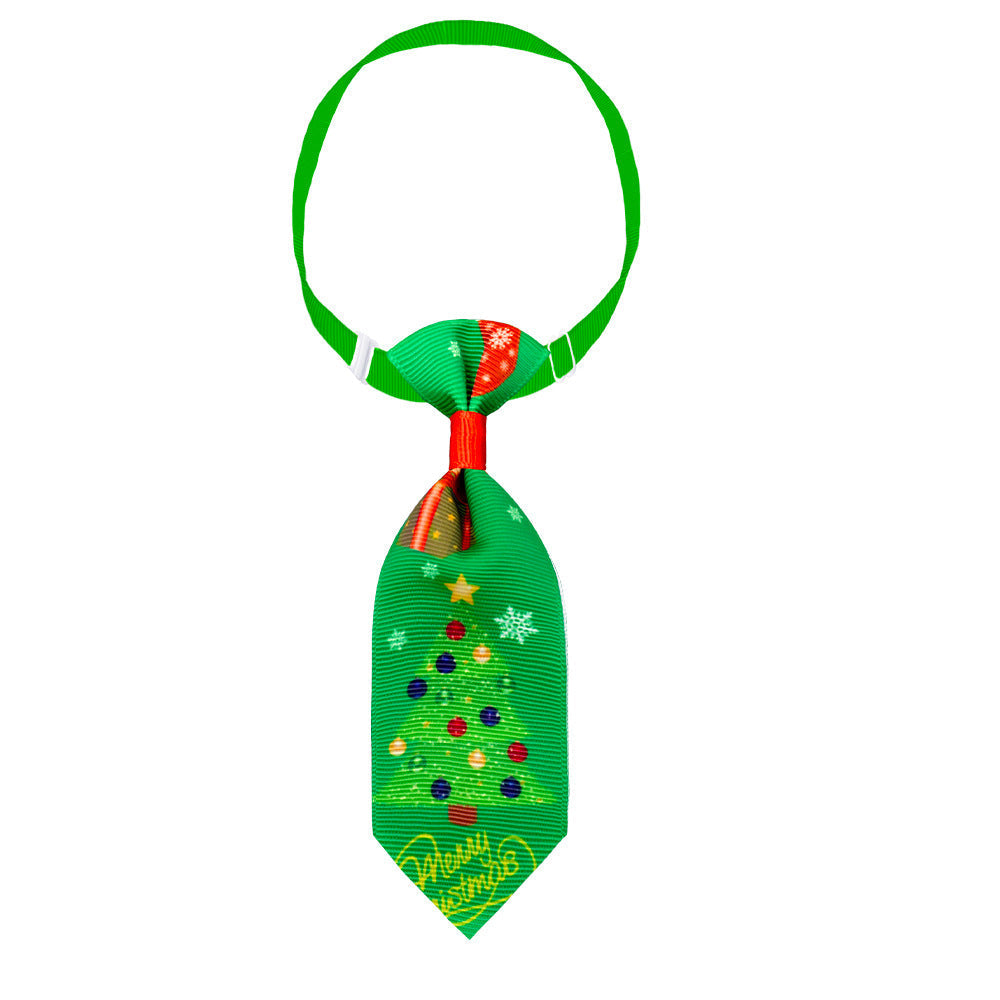 HKM-9958973 Christmas-Themed Pet Necktie with Adjustable Scarf - Various Color Options Available