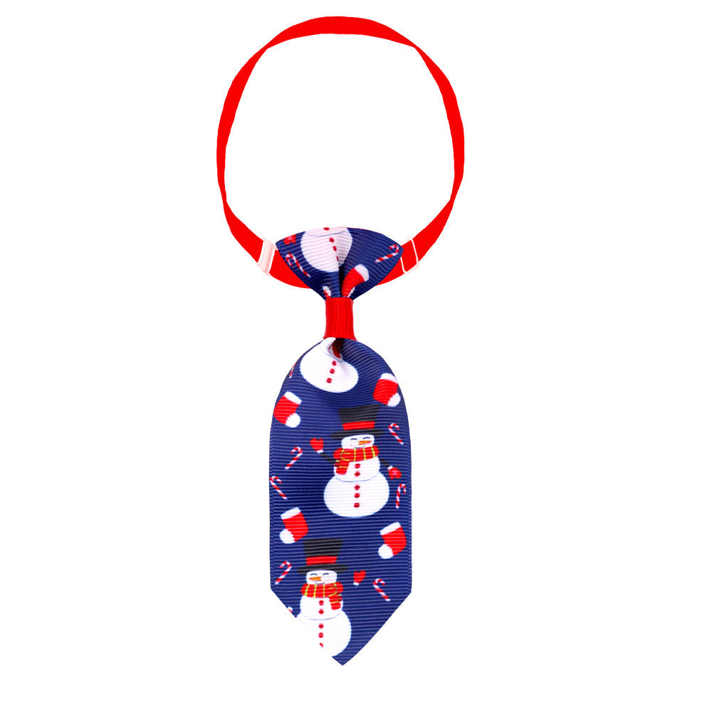 HKM-9958973 Christmas-Themed Pet Necktie with Adjustable Scarf - Various Color Options Available