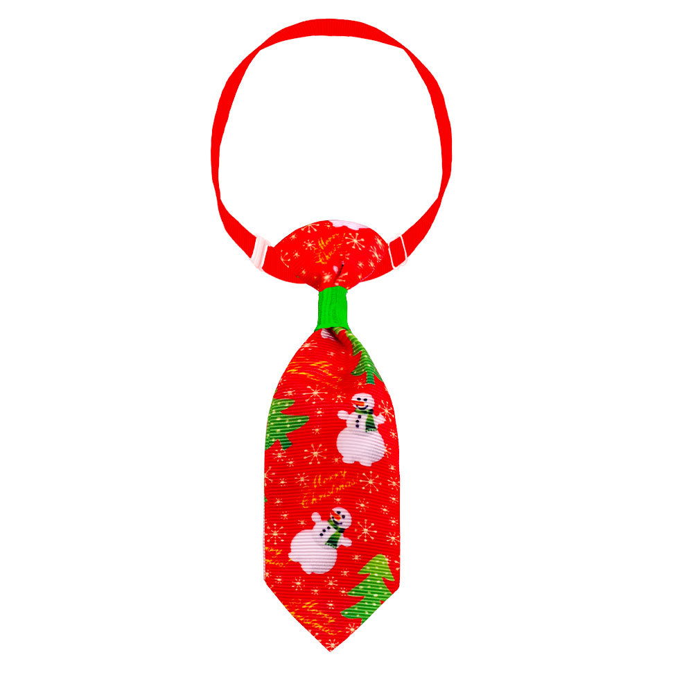 HKM-9958973 Christmas-Themed Pet Necktie with Adjustable Scarf - Various Color Options Available